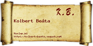 Kolbert Beáta névjegykártya